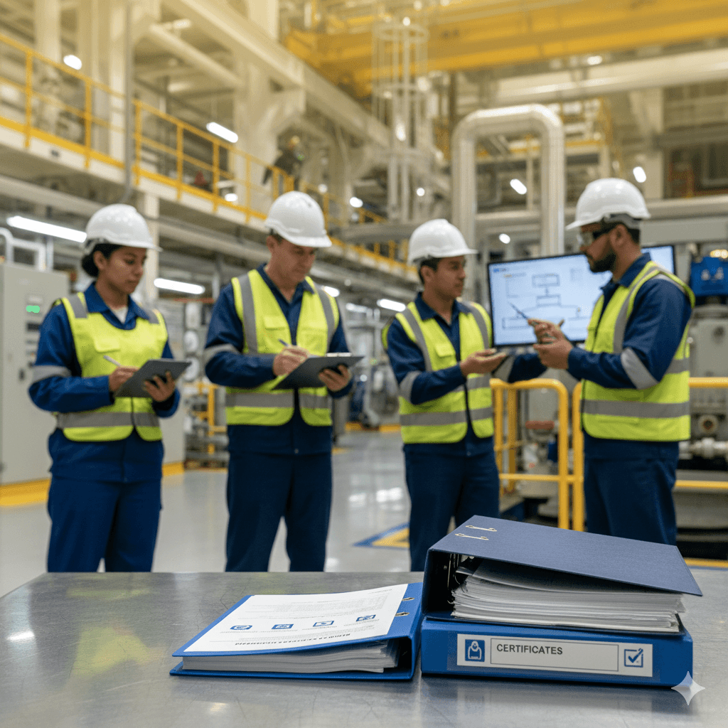 Técnico realizando registro en portapapeles